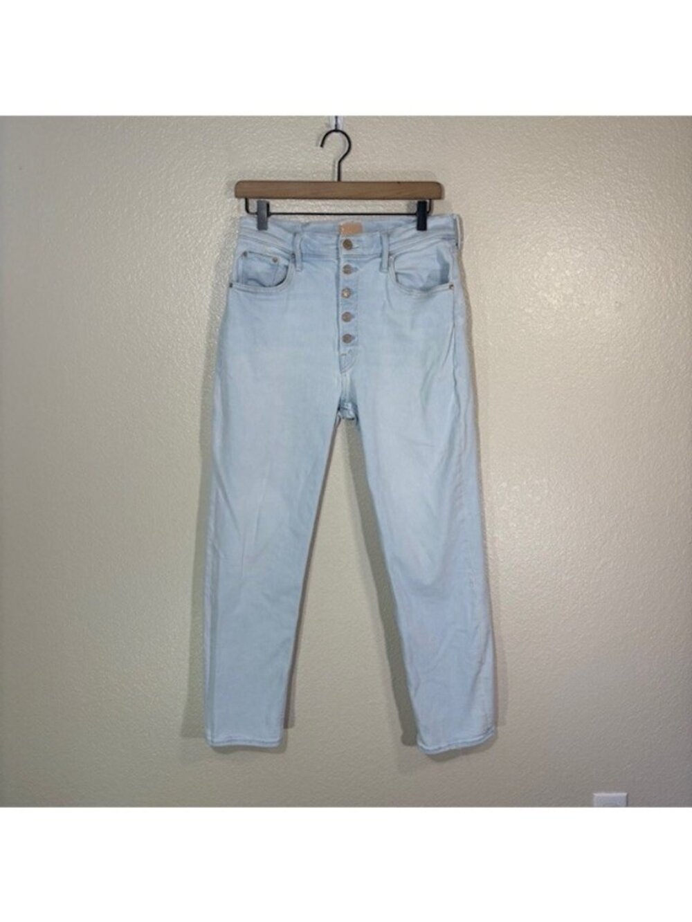 MOTHER The PIXIE TOMCAT ANKLE Button Light Pina Colada Paradise Jeans 32